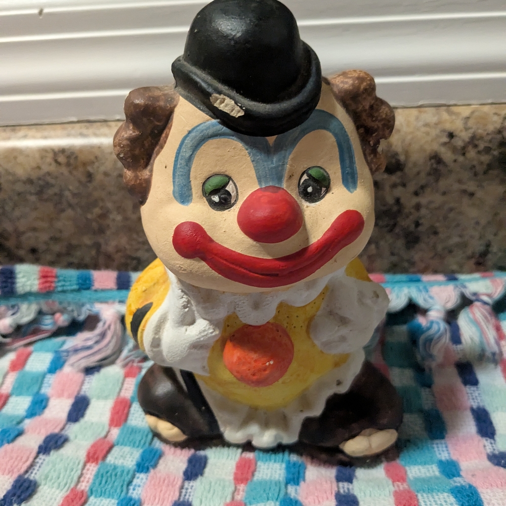 Vintage Colorful Clown Bank Ceramic